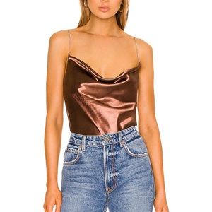 LOVERS & FRIENDS | brown satin chain cami